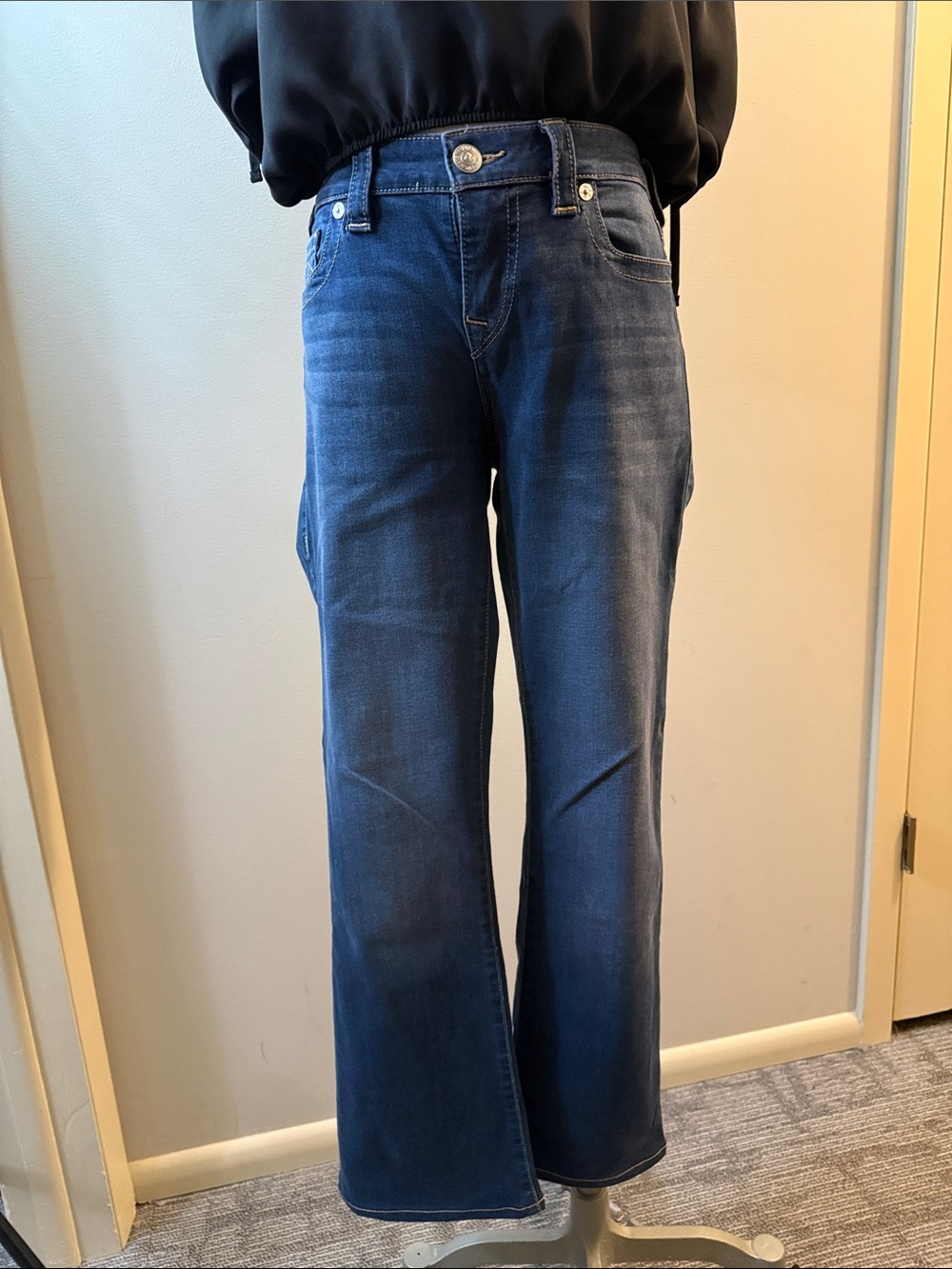 Women's Dark Blue Wide-Leg Jeans